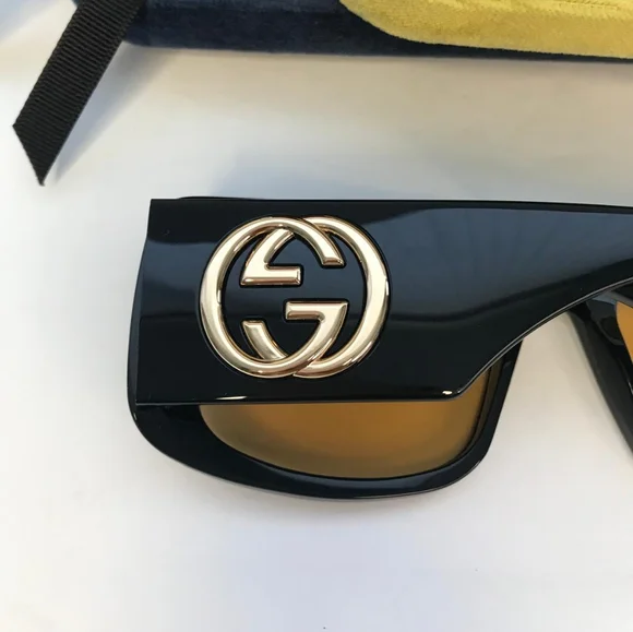 New 💯 Original Gucci Yellow Square Unisex Sunglasses GG1251S 001 - Picture 12 of 17